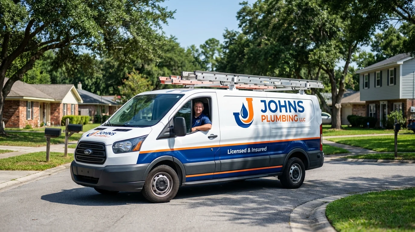 Johns Plumbing LLC service van in Holliday, TX