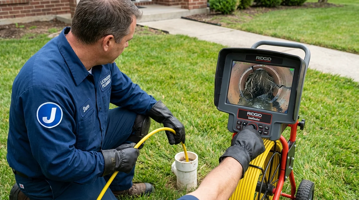 Sewer camera inspection being performed by Johns Plumbing LLC in Holliday